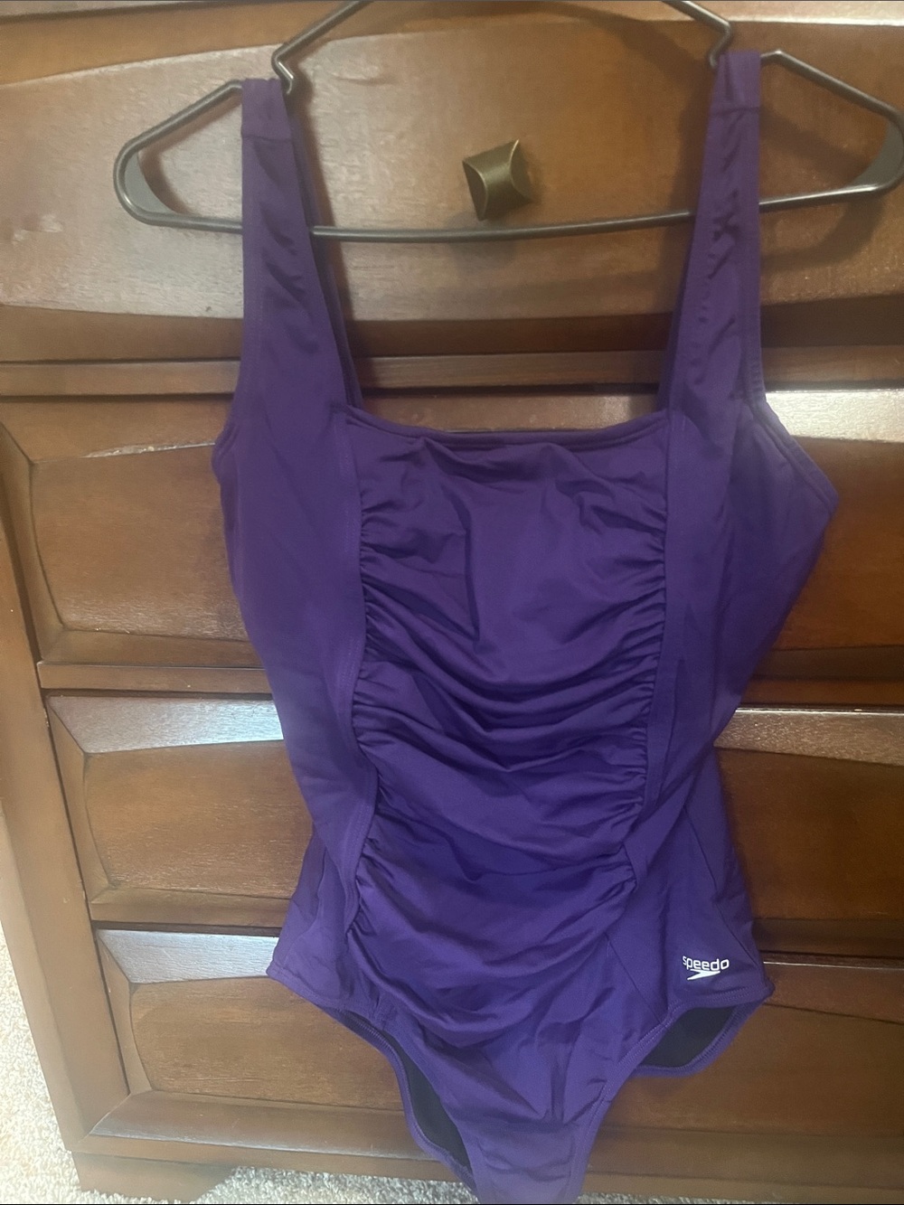 Speedo Purple Ruched Support One-Piece Swimsuit
